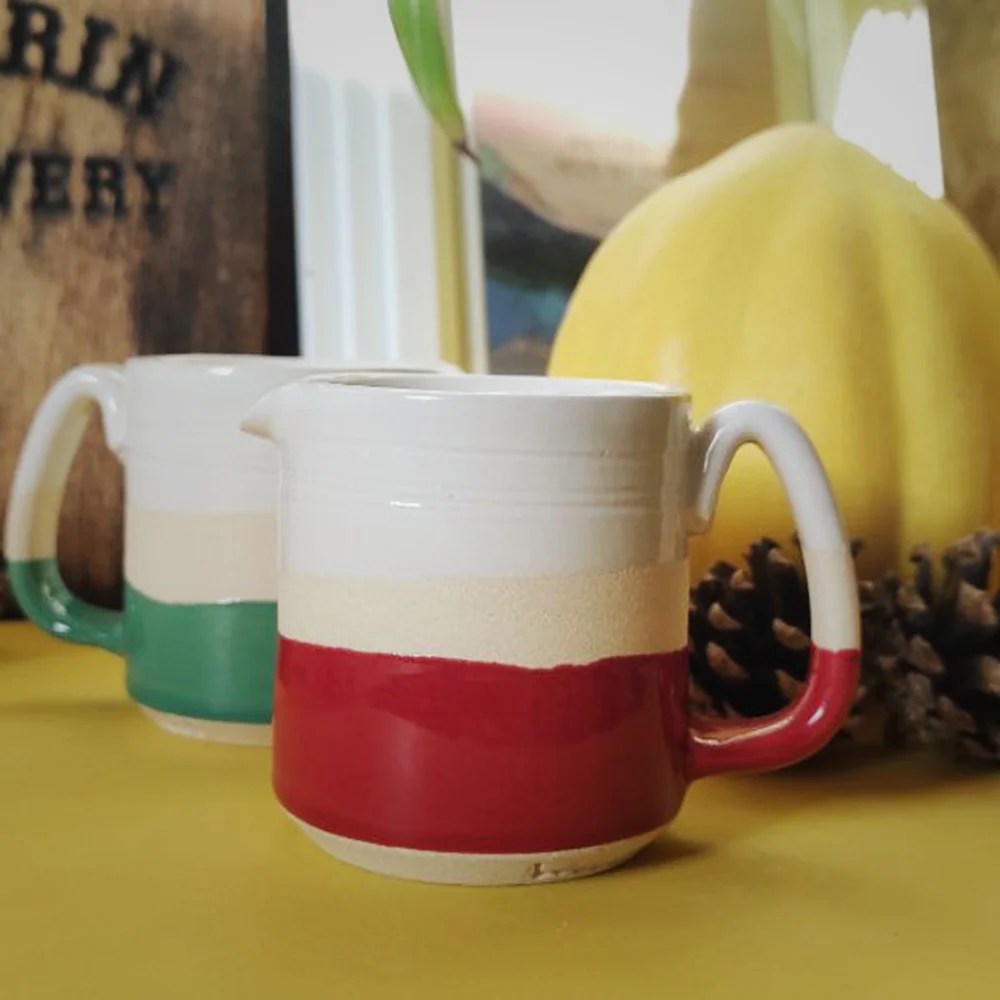Jug - Red, Jug cream Woodford Pottery