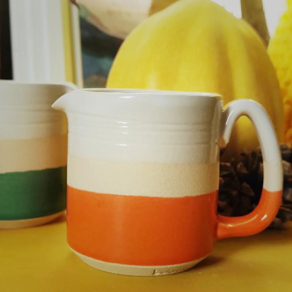 Jug - Orange, Jug cream Woodford Pottery