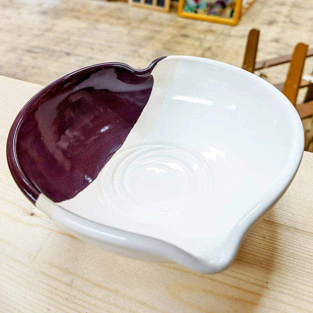 Heart bowl - Purple Woodford Pottery