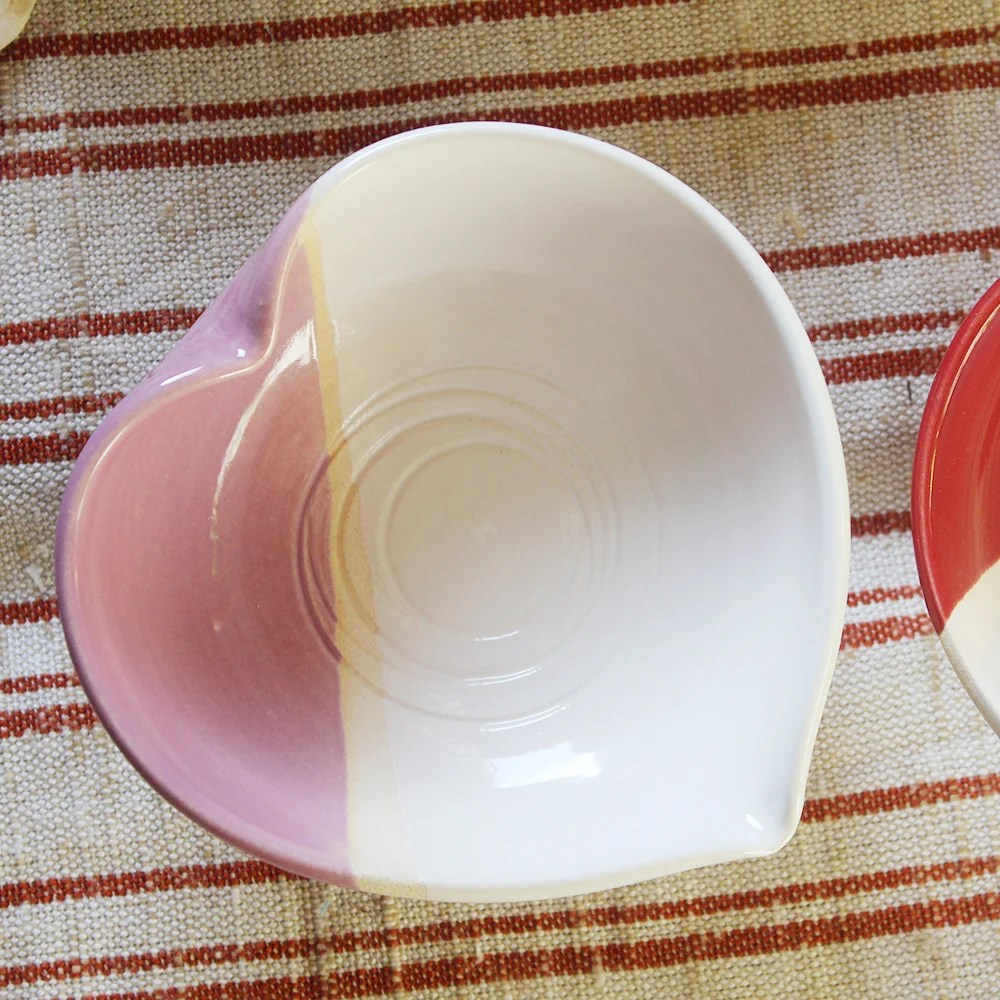 Heart bowl - Pink Woodford Pottery
