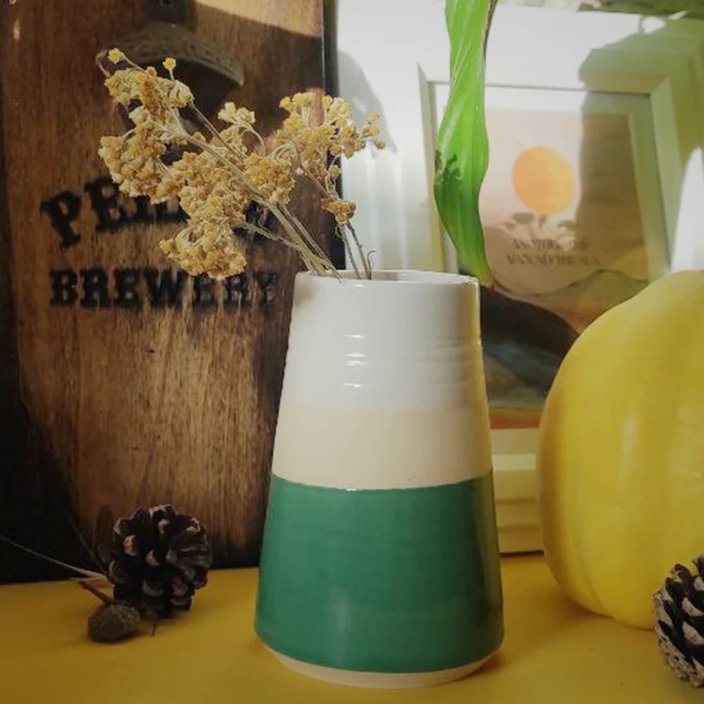 Conical vase - Green, Small Woodford Pottery