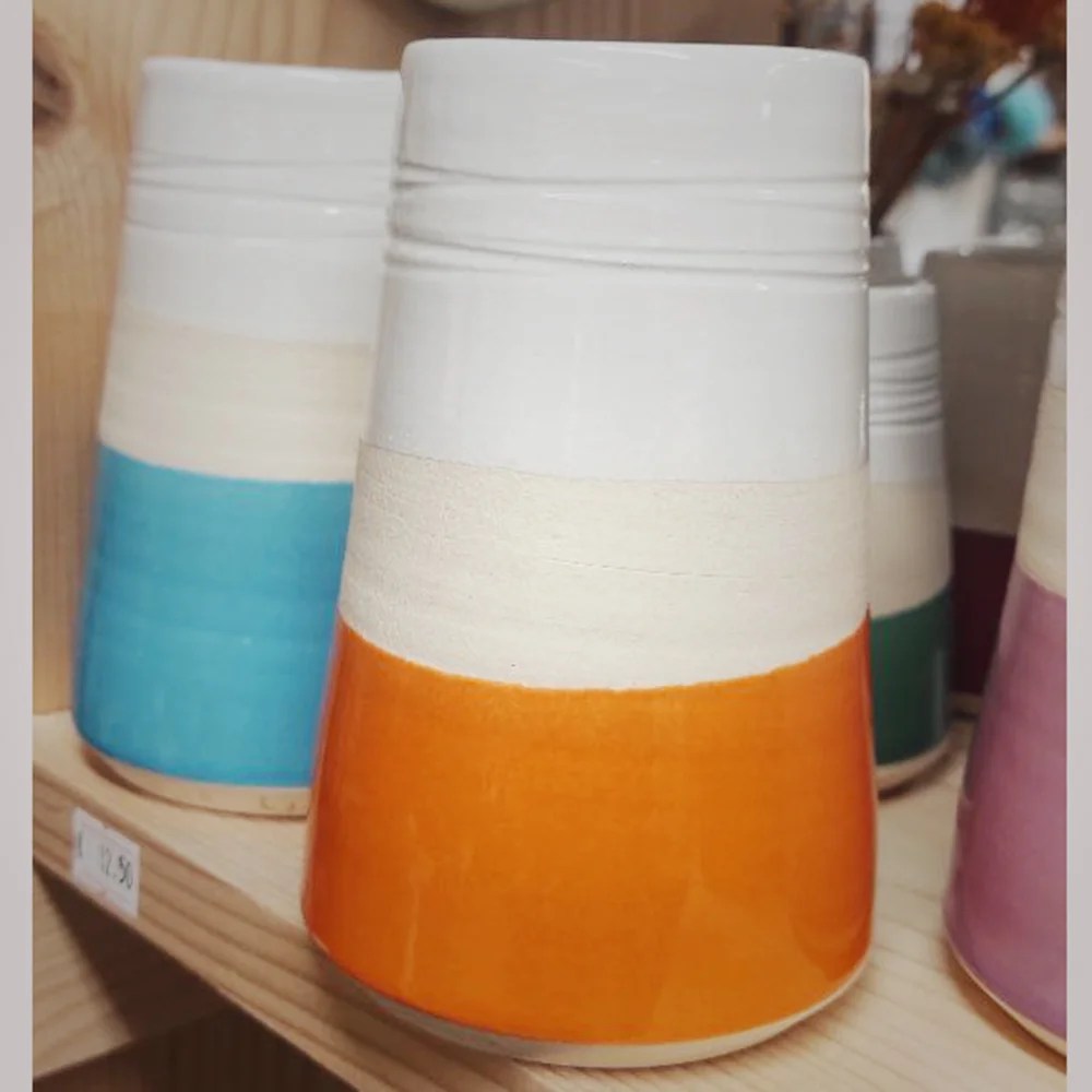 Conical vase - Orange, Extra Small Woodford Pottery