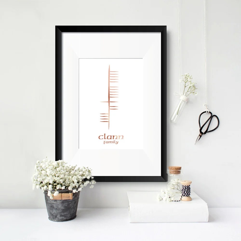 Ogham print - Family (Rose Gold) Oregano Designs