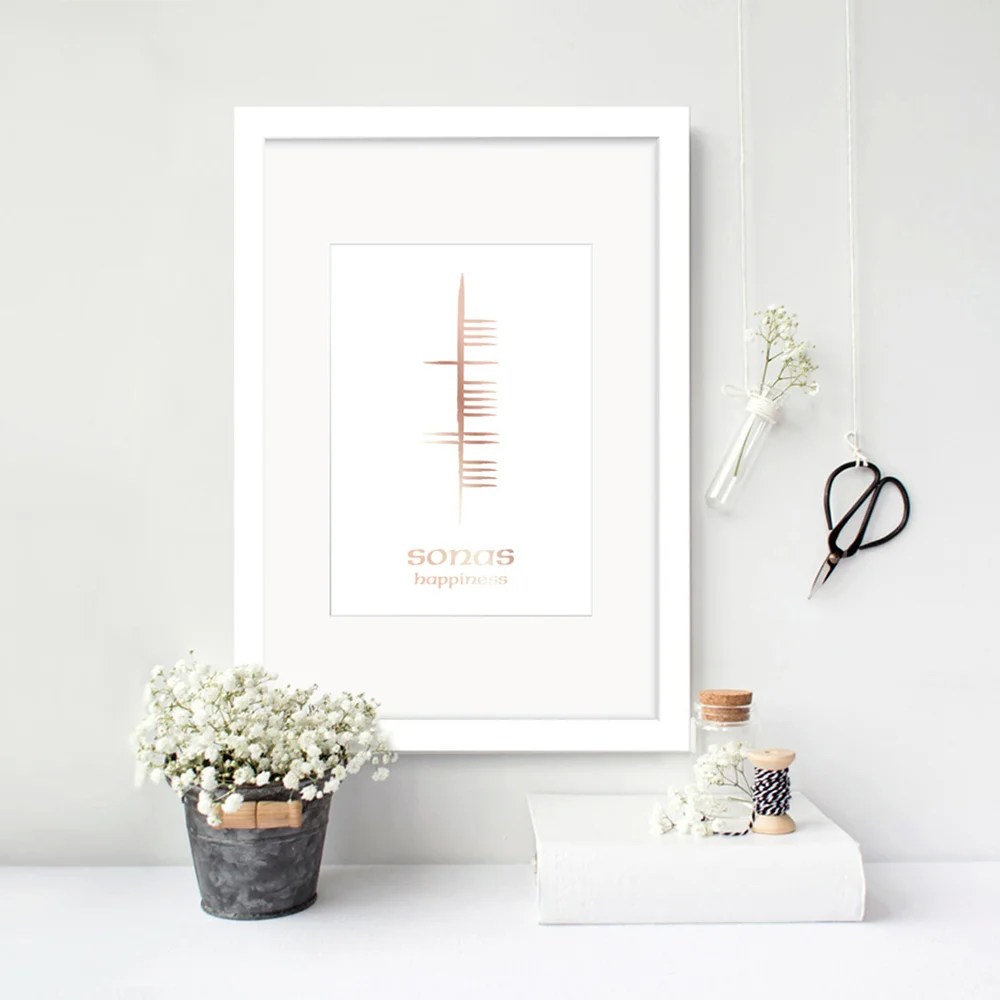 Ogham print - Hapiness (Rose Gold) Oregano Designs