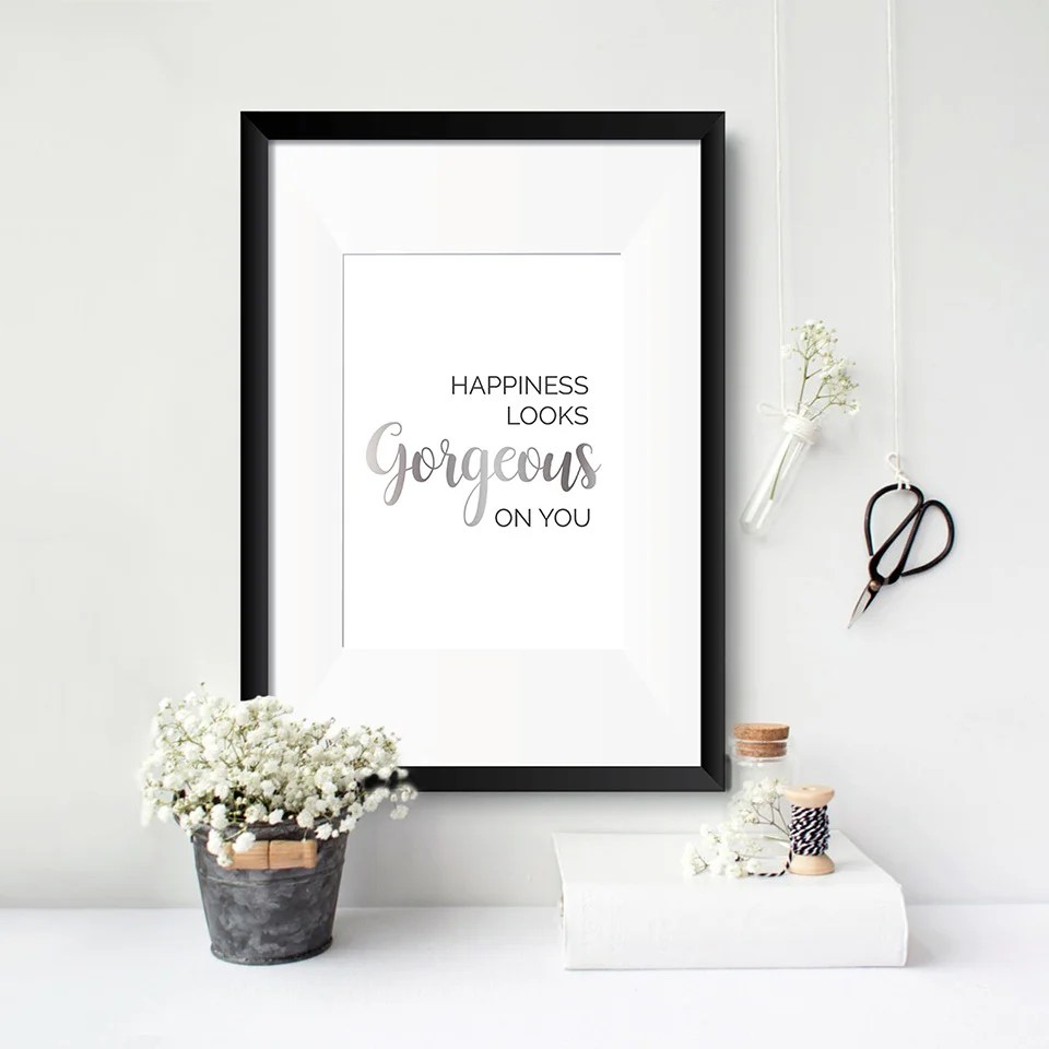 Quote print - Hapiness (Rose Gold) Oregano Designs