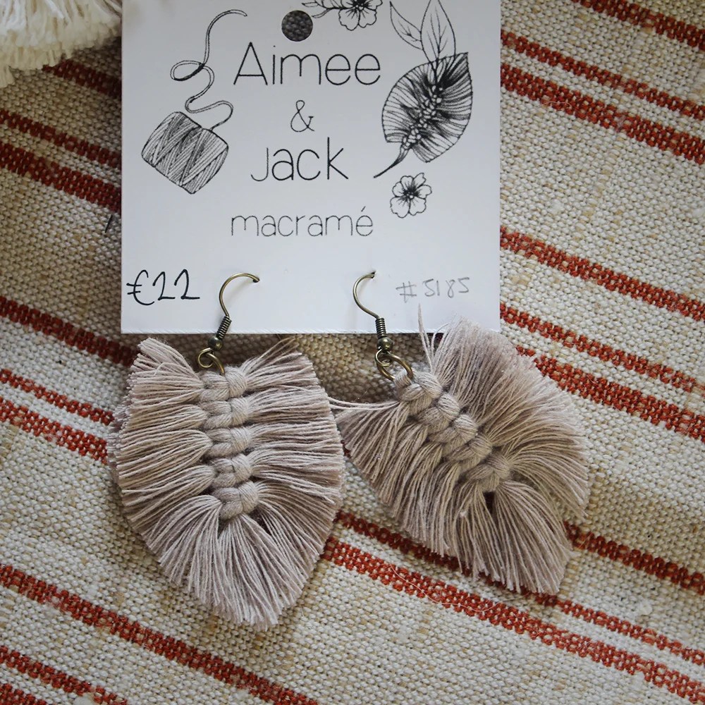 Macramé earrings - Pearl Aimee and Jack macramé