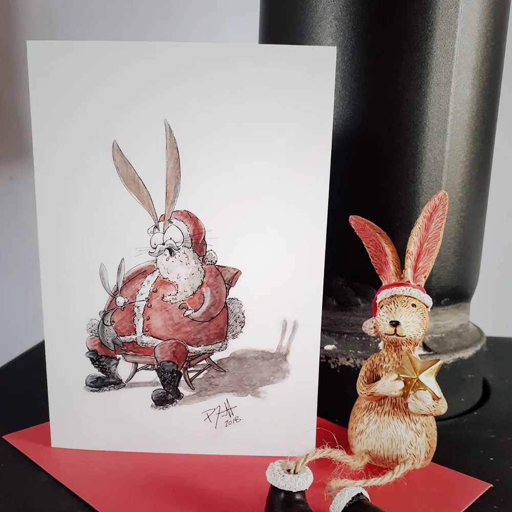 Stun Bunz's Christmas cards - Bunny Santa