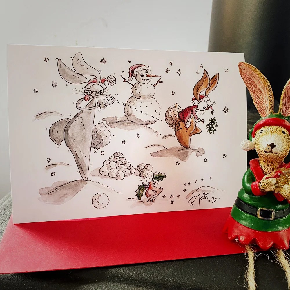 Stun Bunz's Christmas cards - Snowball target
