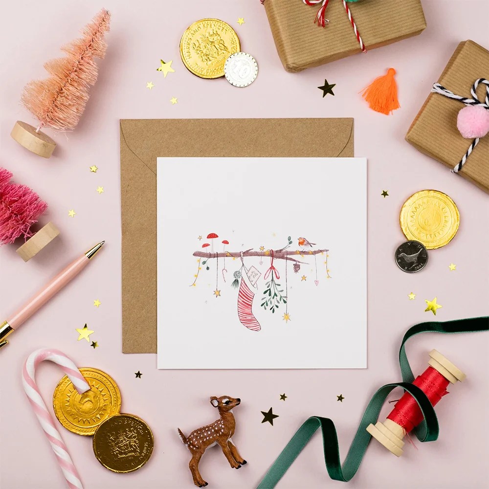 Christmas greeting cards - Mistletoe kisses Pickled Pom Pom