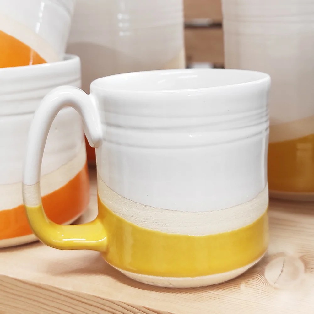 Pottery mug - Espresso, Yellow Woodford Pottery