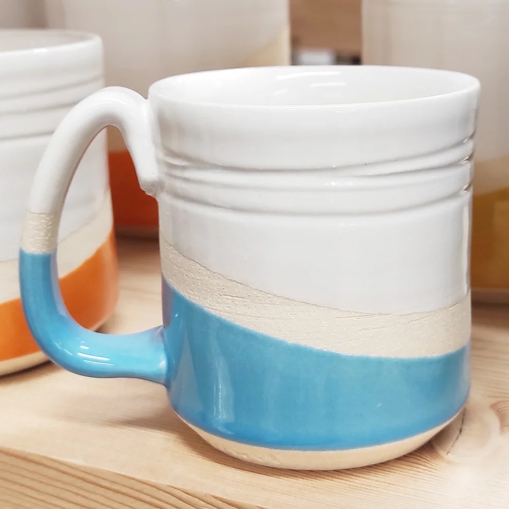 Pottery mug - Espresso, Blue Woodford Pottery