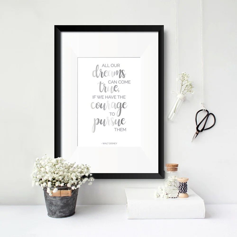 Quote print - All our dreams (Rose Gold) Oregano Designs