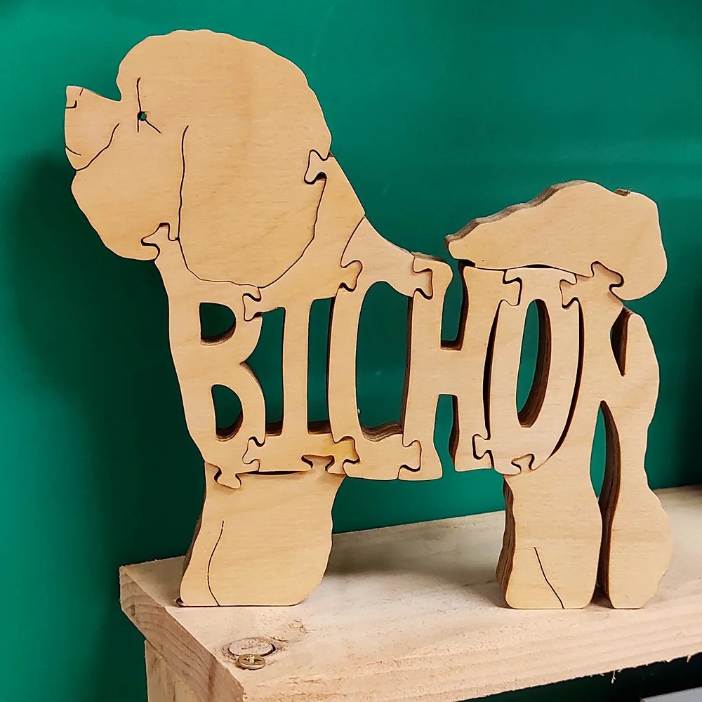 Wooden Jigsaw - Small dog - Bichon Tony's Toy's