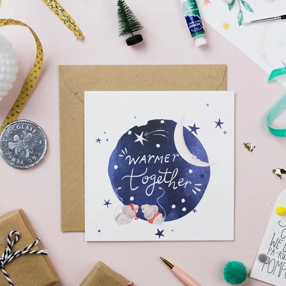 Christmas greeting cards - Warmer together Pickled Pom Pom