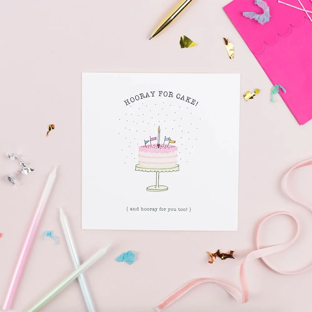Greeting card - Hooray - Hooray for cake Pickled Pom Pom