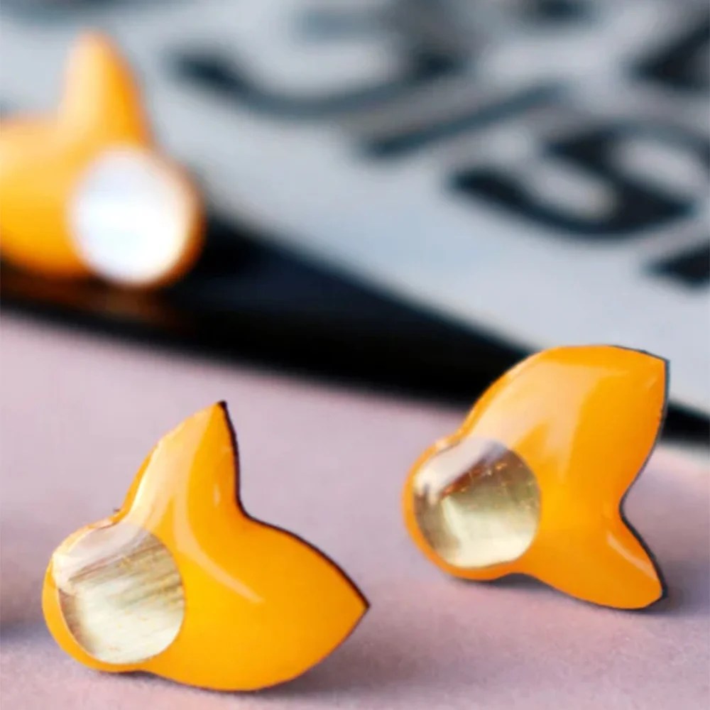 Small Flor earrings - Yellow/gold DANA Jewellery