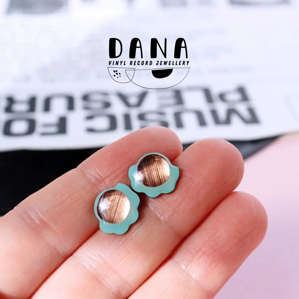 Stud froufrou earrings - Mint / Copper DANA Jewellery
