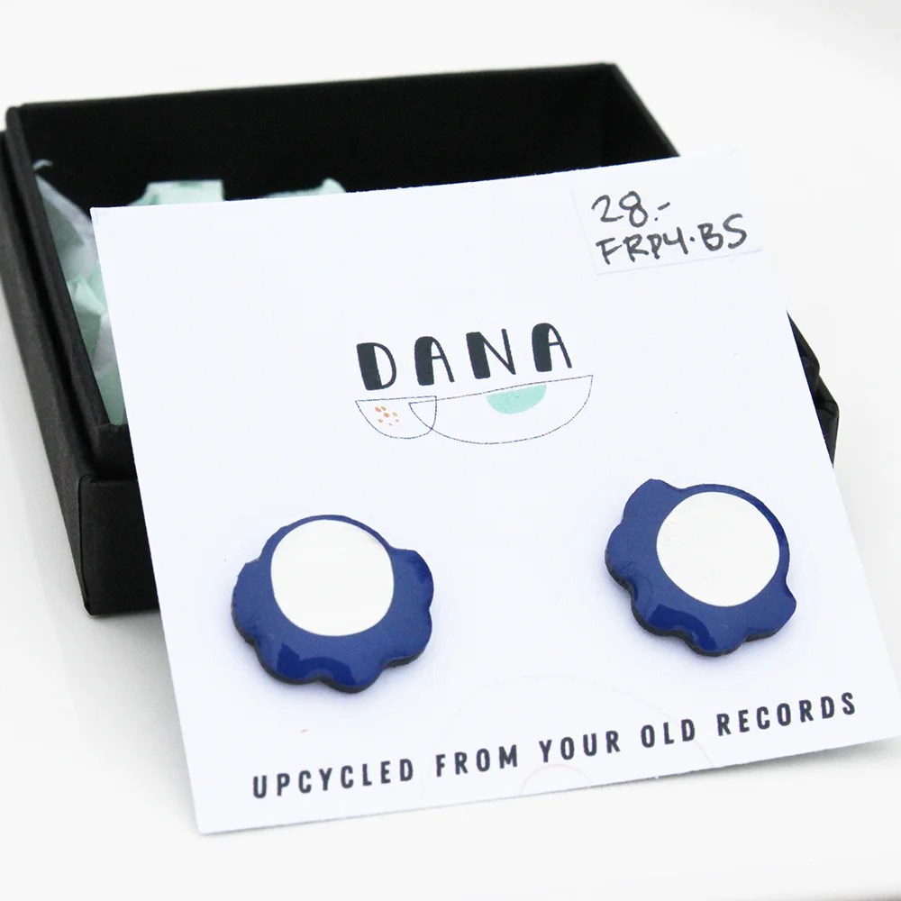 Stud froufrou earrings - Blue / Silver DANA Jewellery