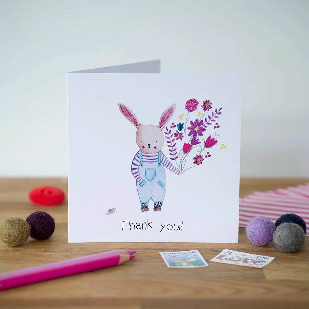 Greeting card - Thank you (Pear shaped studio) - Rabbit