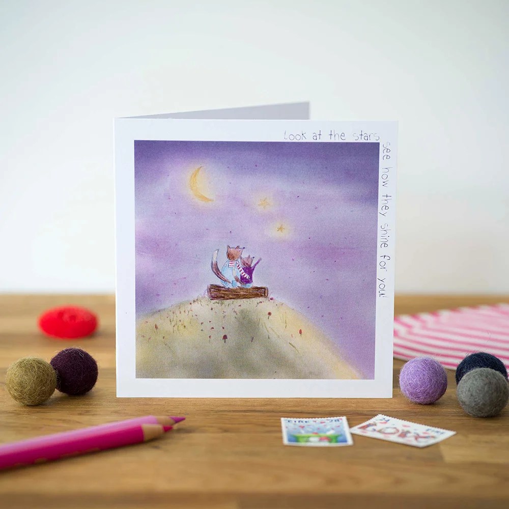 Greeting card - Look at the stars... Pear shaped studio