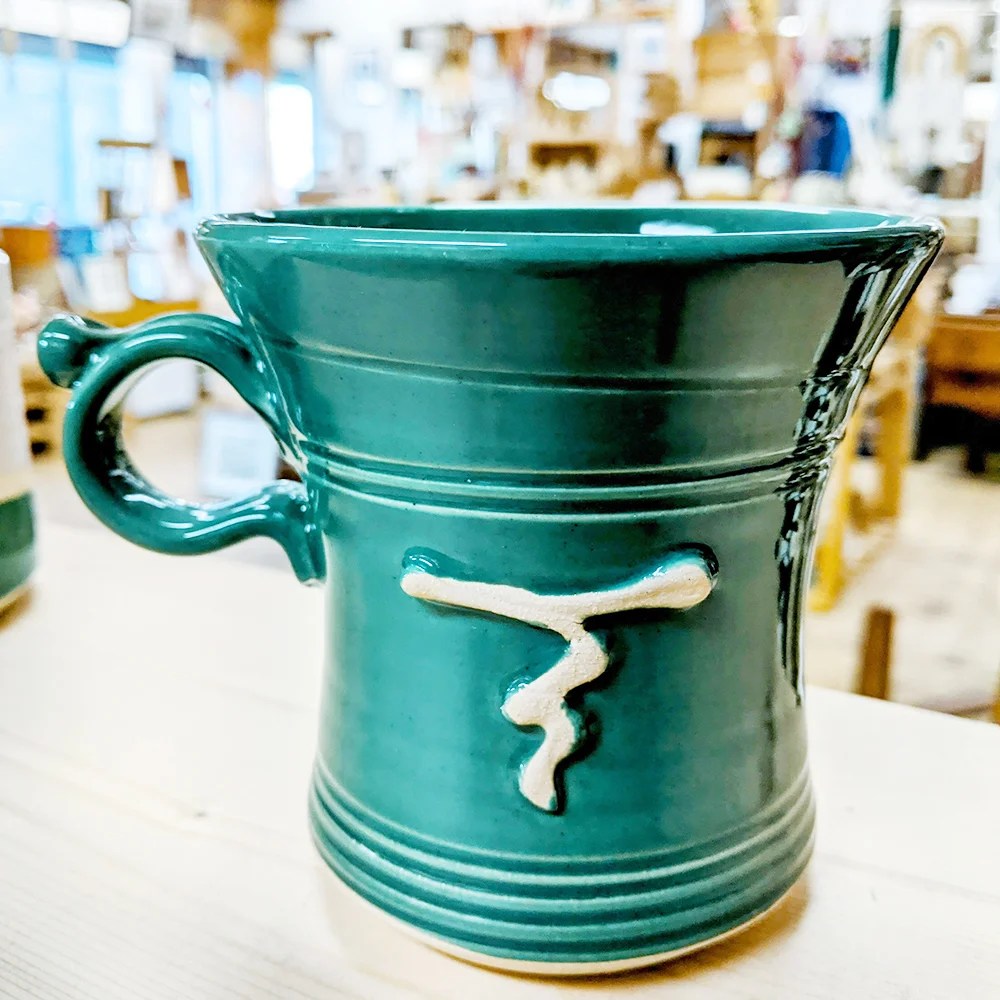 Smearla mug - Green, Tall Woodford Pottery