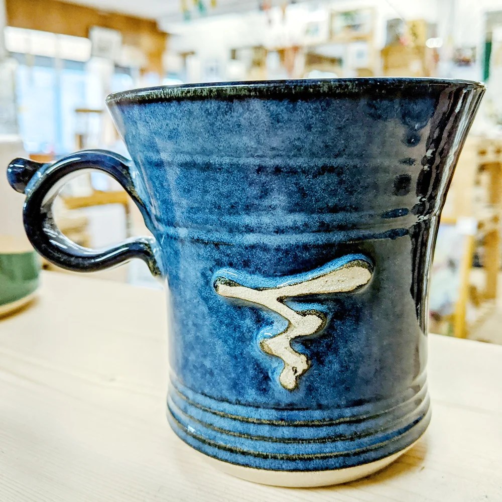 Smearla mug - Blue, Tall Woodford Pottery