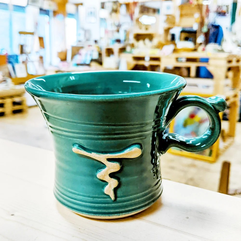 Smearla mug - Green, Short Woodford Pottery