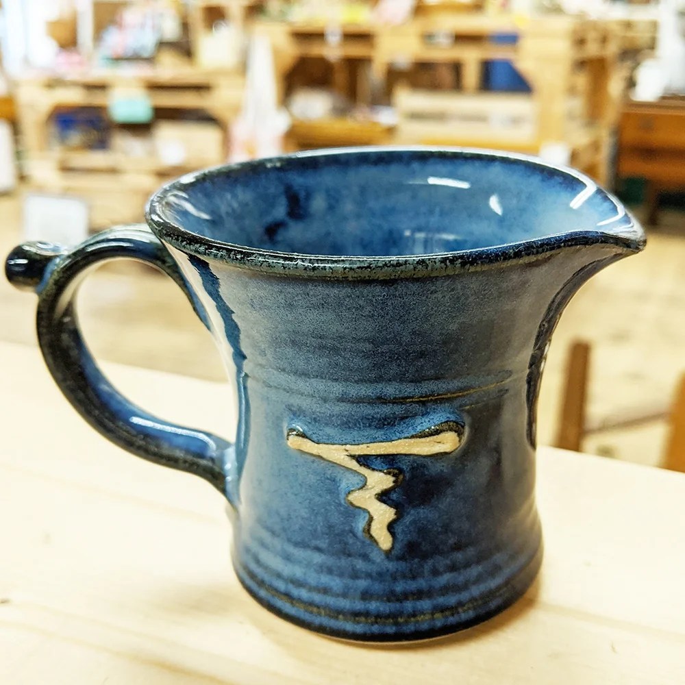 Smearla jug - Blue, Jug cream Woodford Pottery
