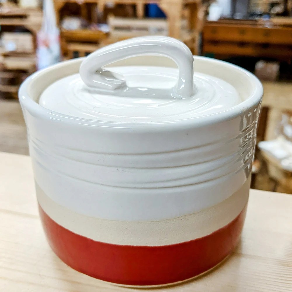 Sugar bowl - Red Woodford Pottery
