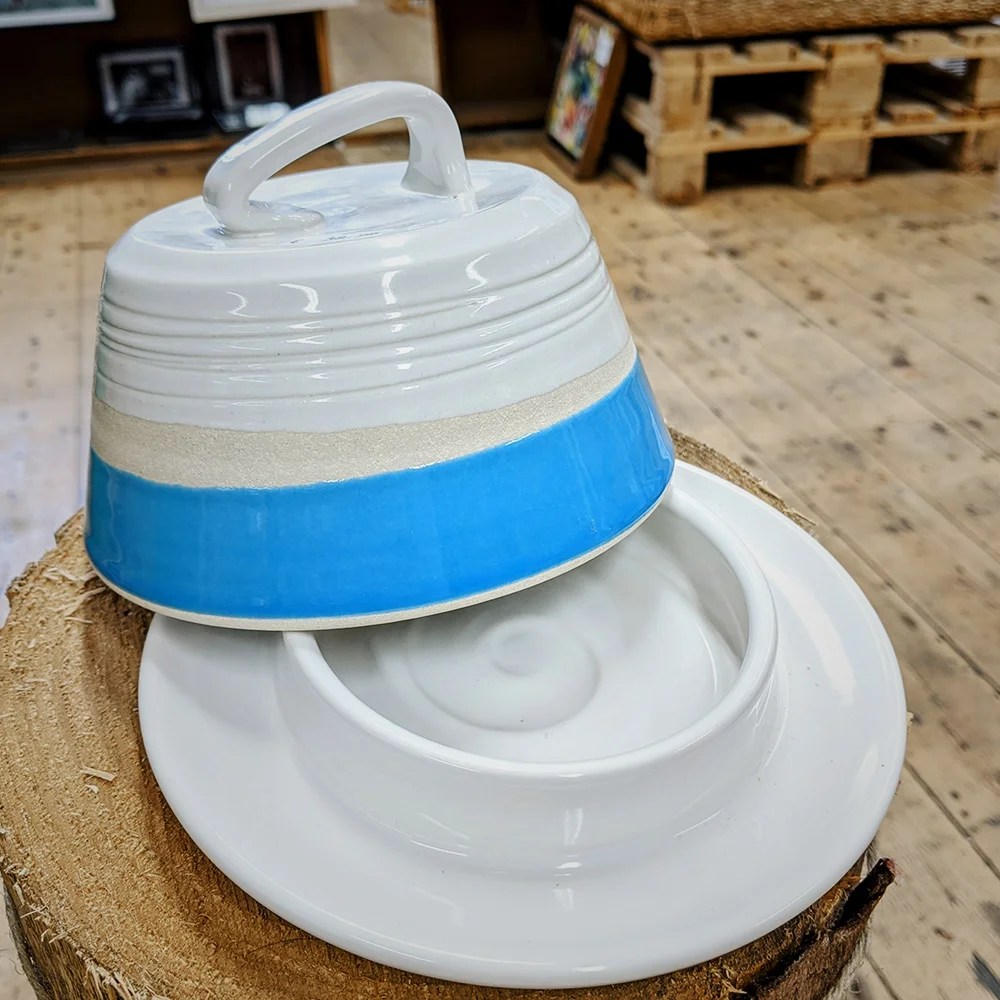 Butter dome - Blue, Large Woodford Pottery