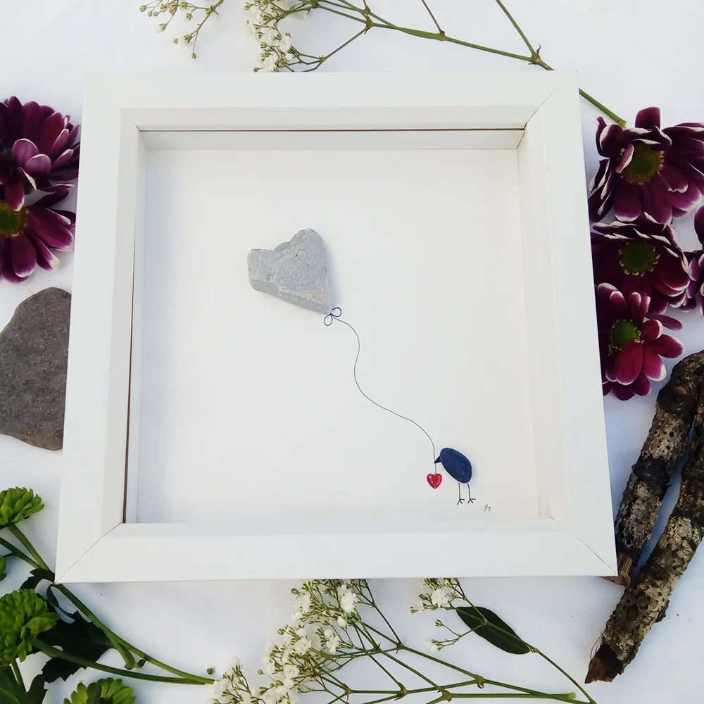Pebble Art Frame - Heart balloon Greta Pebble Art