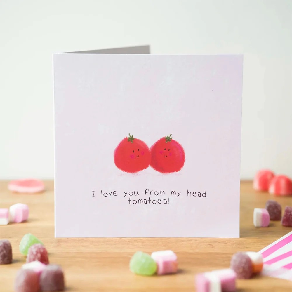 Greeting card - Love (Pear shaped studio) - Head to tomatoes