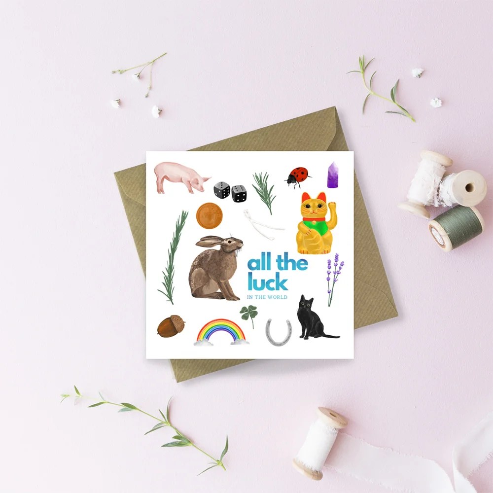 Good luck greeting cards - All luck Sayers Studio