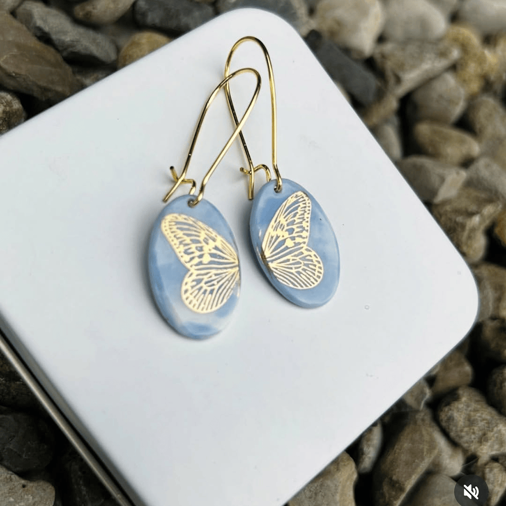 Porcelain dangle earrings - Model 1 Natalie Alers Jewellry