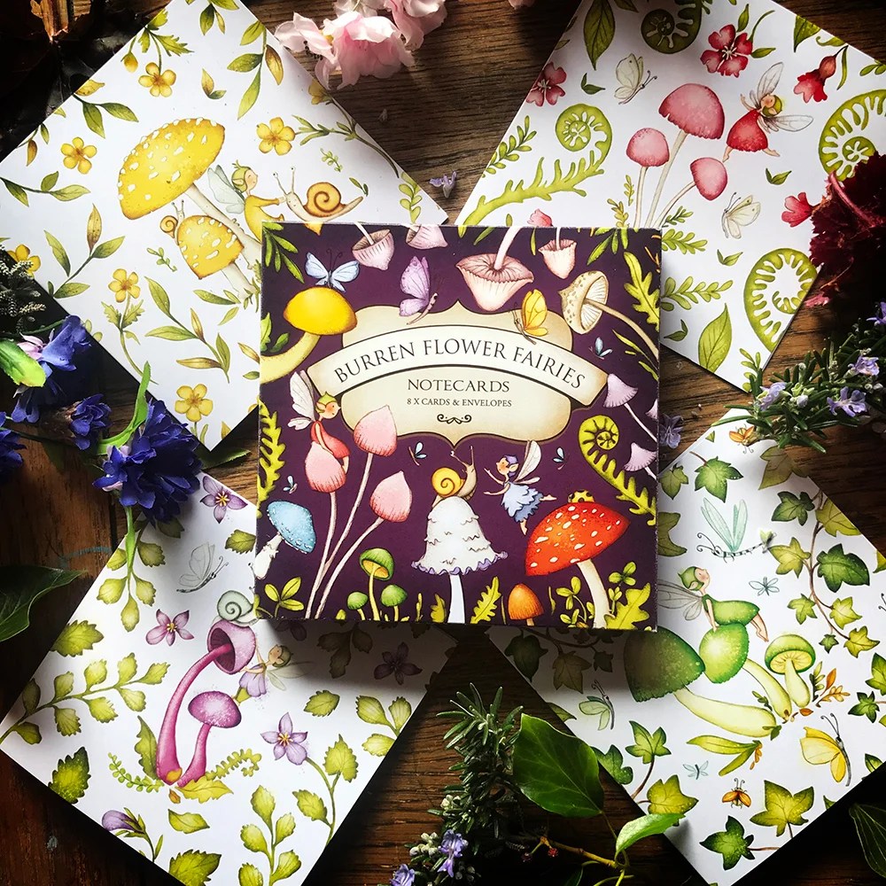 Notecards Boxes - Wild Mushrooms Burren Flower Fairies