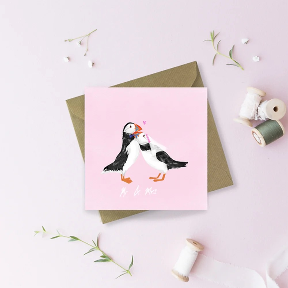 Love puffin greeting cards Sayers Studio