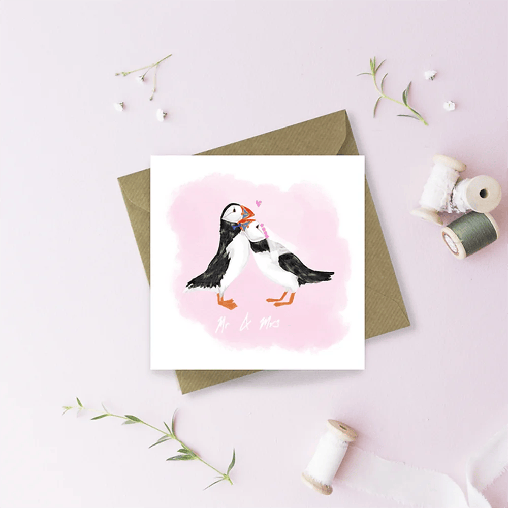 Love puffin greeting cards - Mr & Mrs Sayers Studio