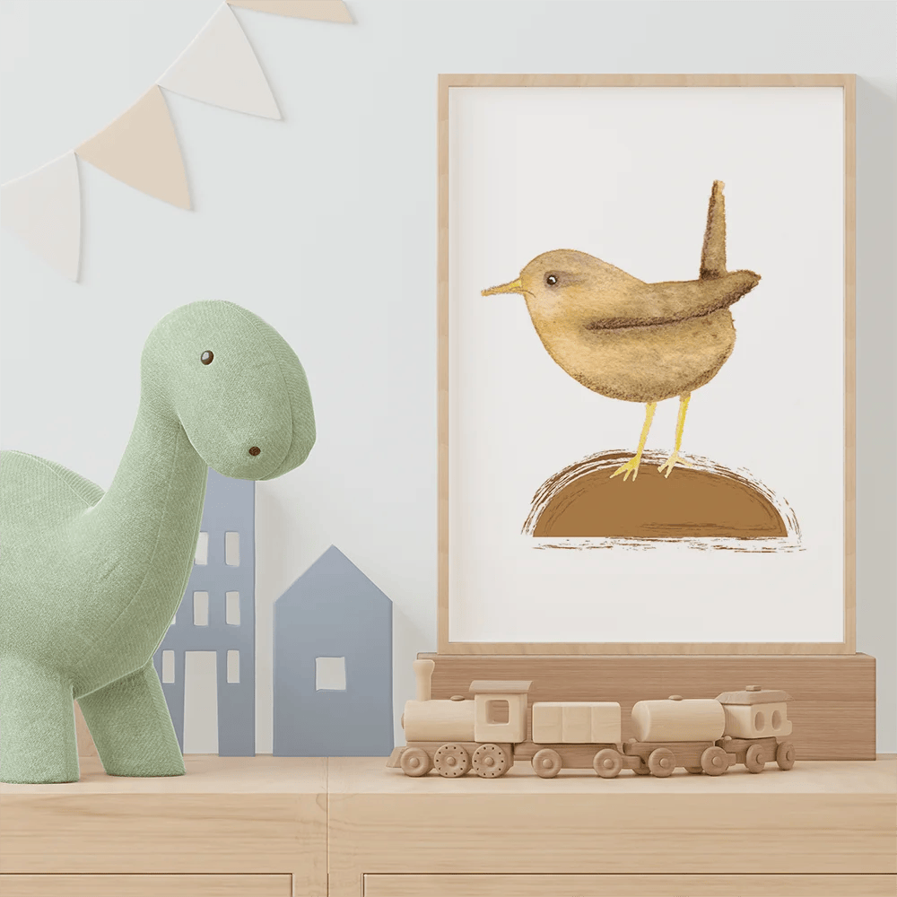 Bird A4 print - Wren Tiny Studio