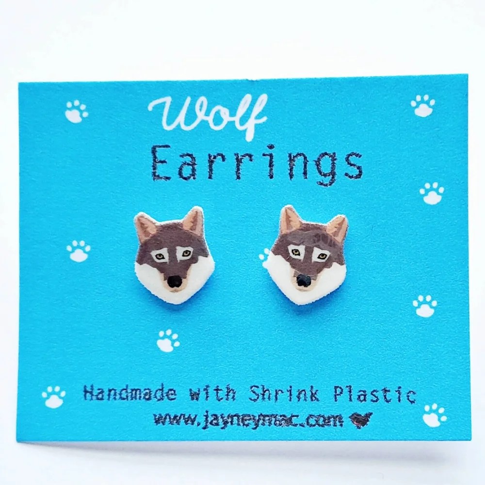 Animals Earrings - Wolf Jayney Mac