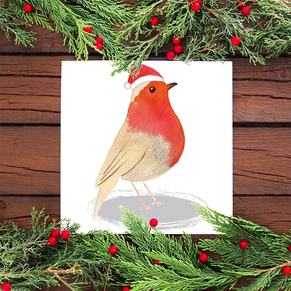 Christmas Greeting cards - Tiny Studio - Robin