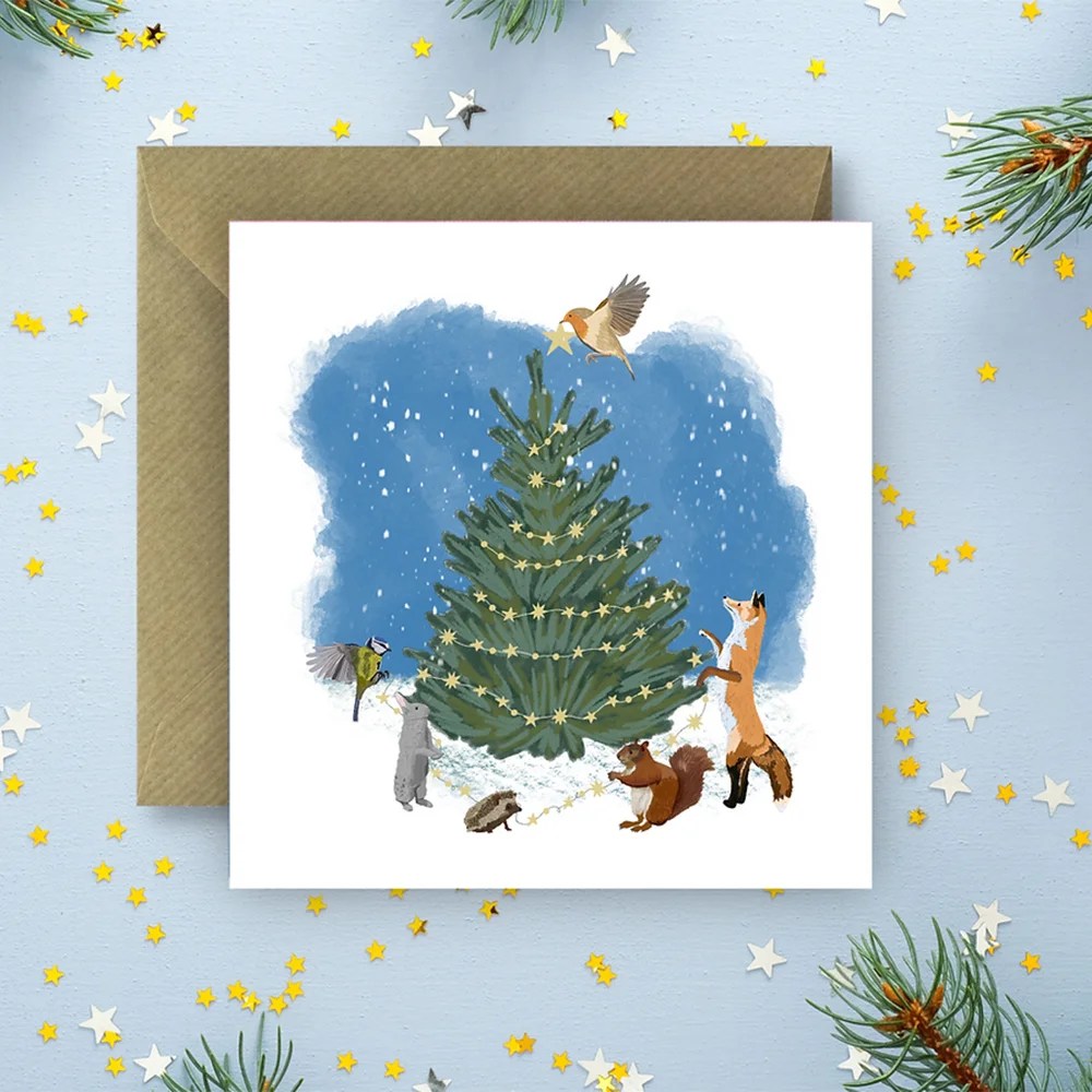 Sayers Christmas card - Decorating the Christmas tree Sayers Studio