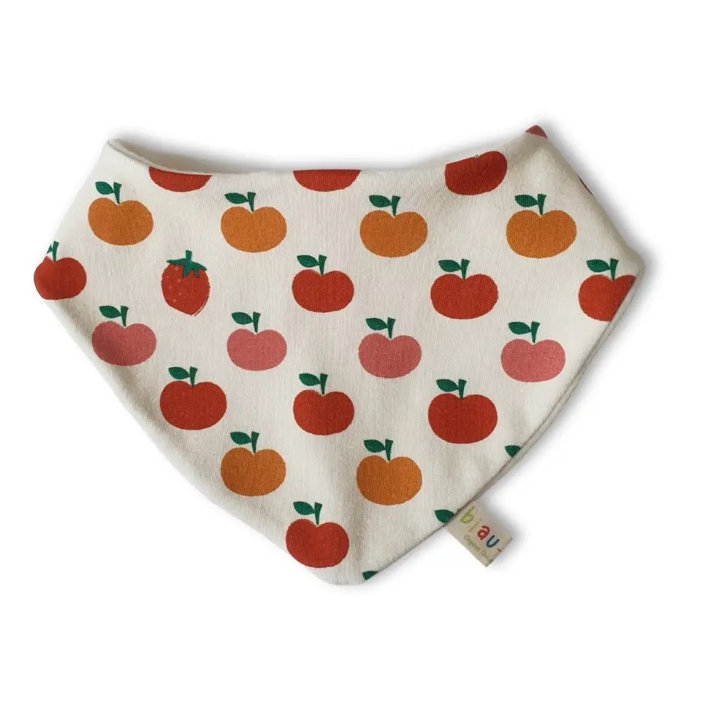 Organic Cotton Jersey Dribble Bib - Apples Biau Biau