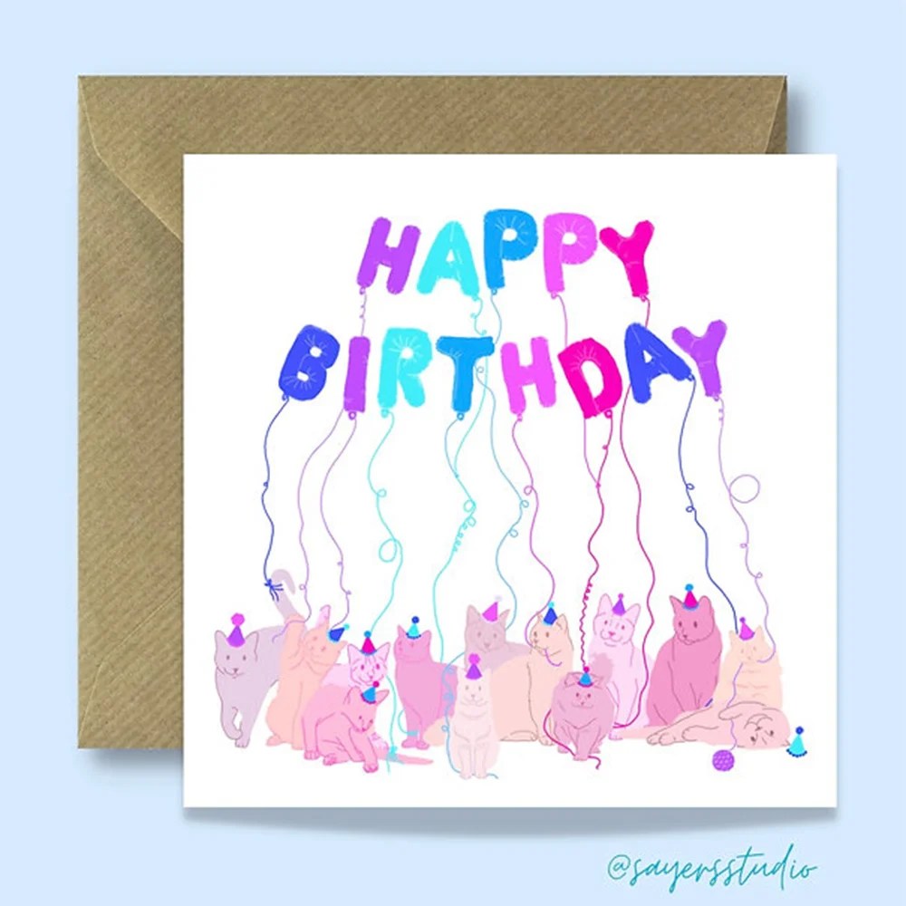 Birthday cards - Sayer Studio - Cats Sayers Studio