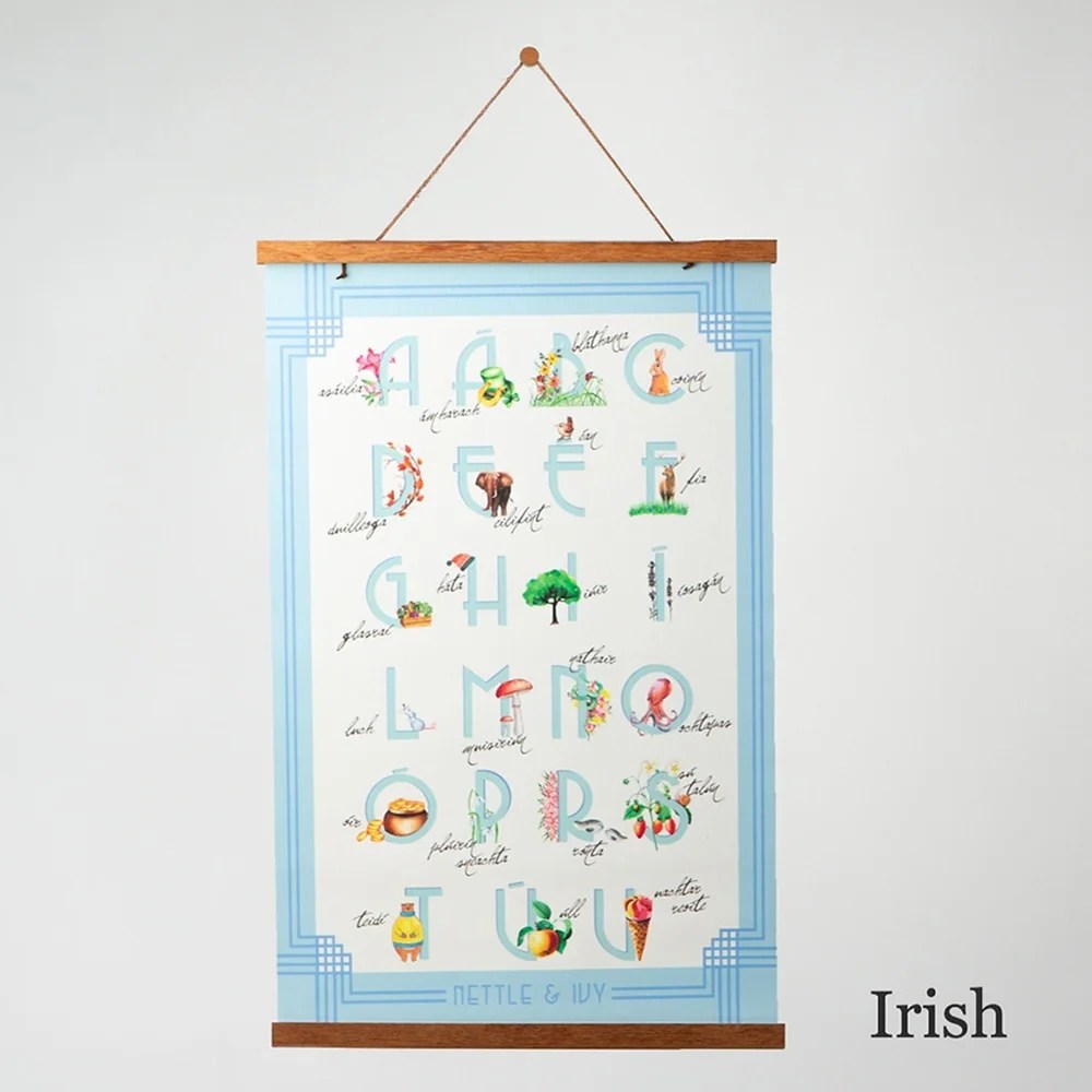 Alphabet poster - Blue, Irish Nettle and Ivy