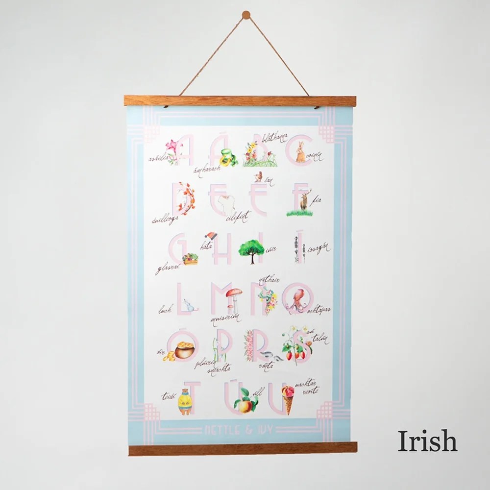 Alphabet poster - Pink, Irish Nettle and Ivy