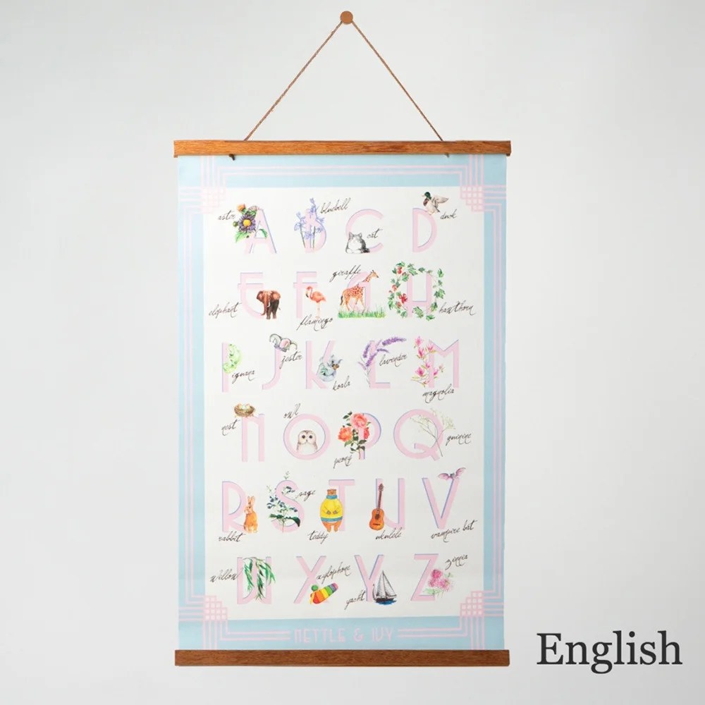 Alphabet poster - Blue, English Nettle and Ivy