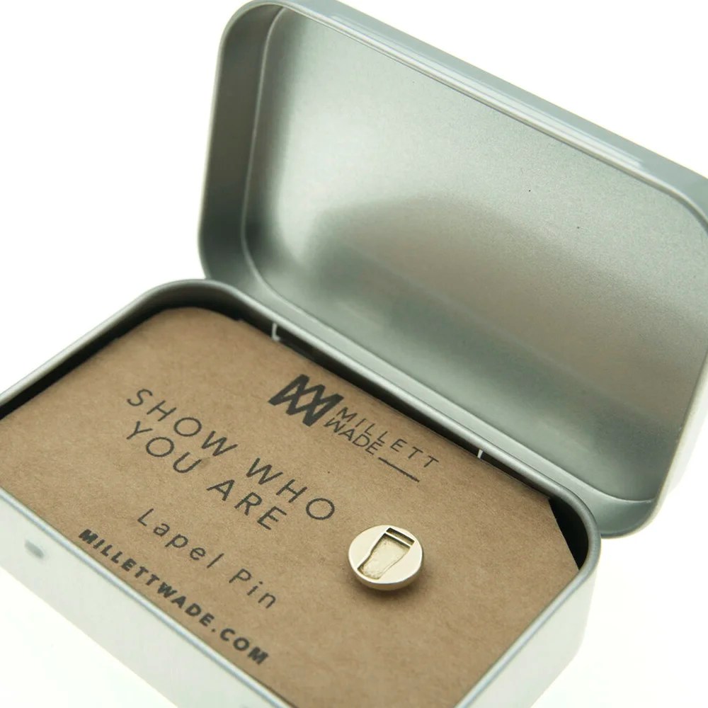Brass lapel pin - Pint Millet Wade