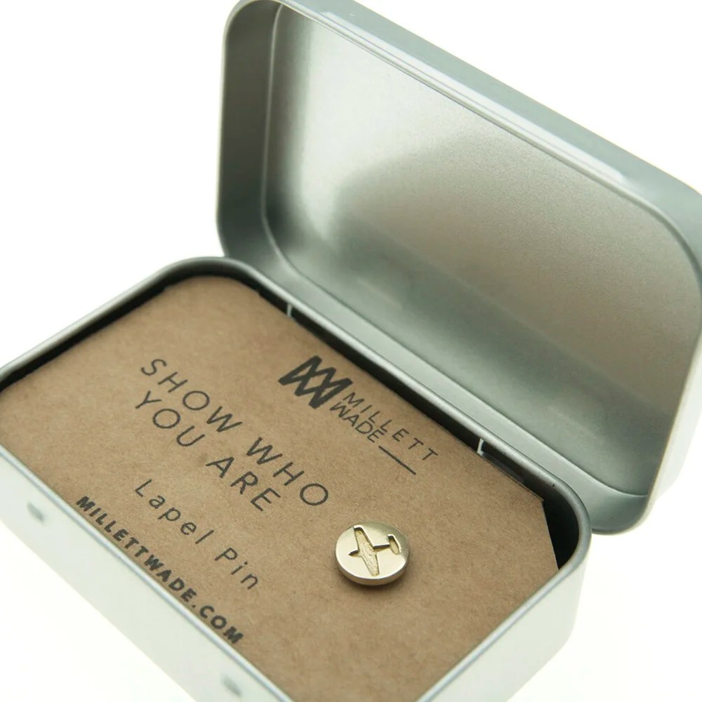 Brass lapel pin - Plane Millet Wade