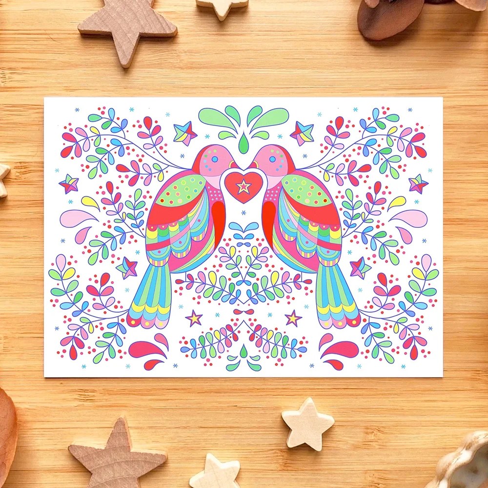 Nadine loves papers prints - Love birds