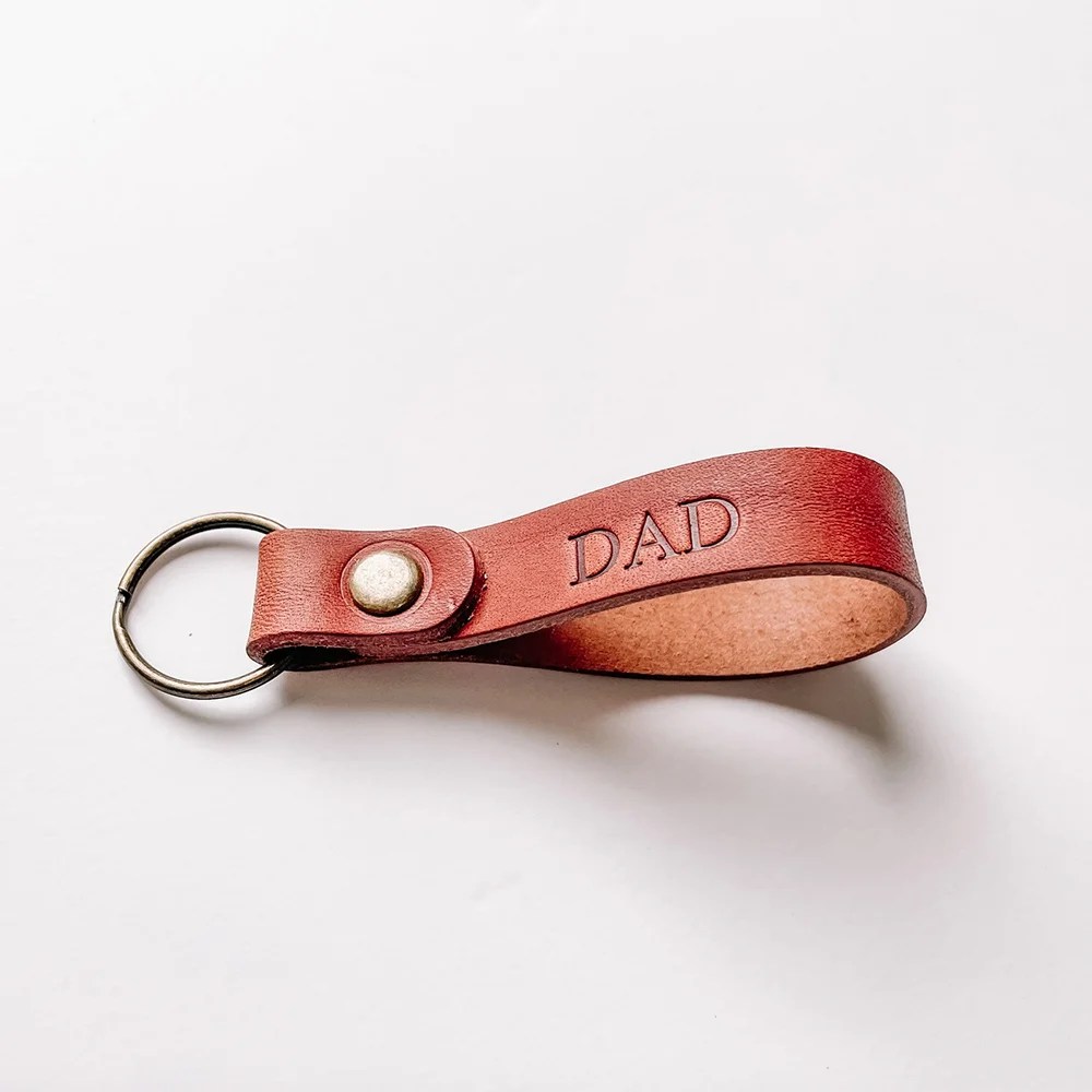 Dad Leather Keychains - Brown Moccaberry